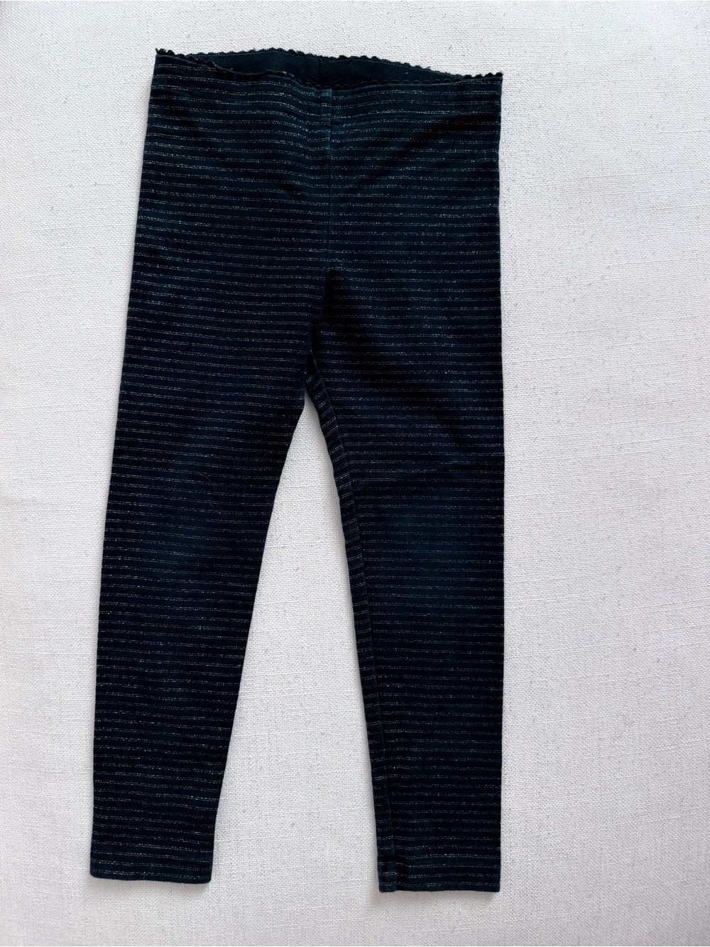 TEA COLLECTION Girls Leggings Black & Metallic Silver